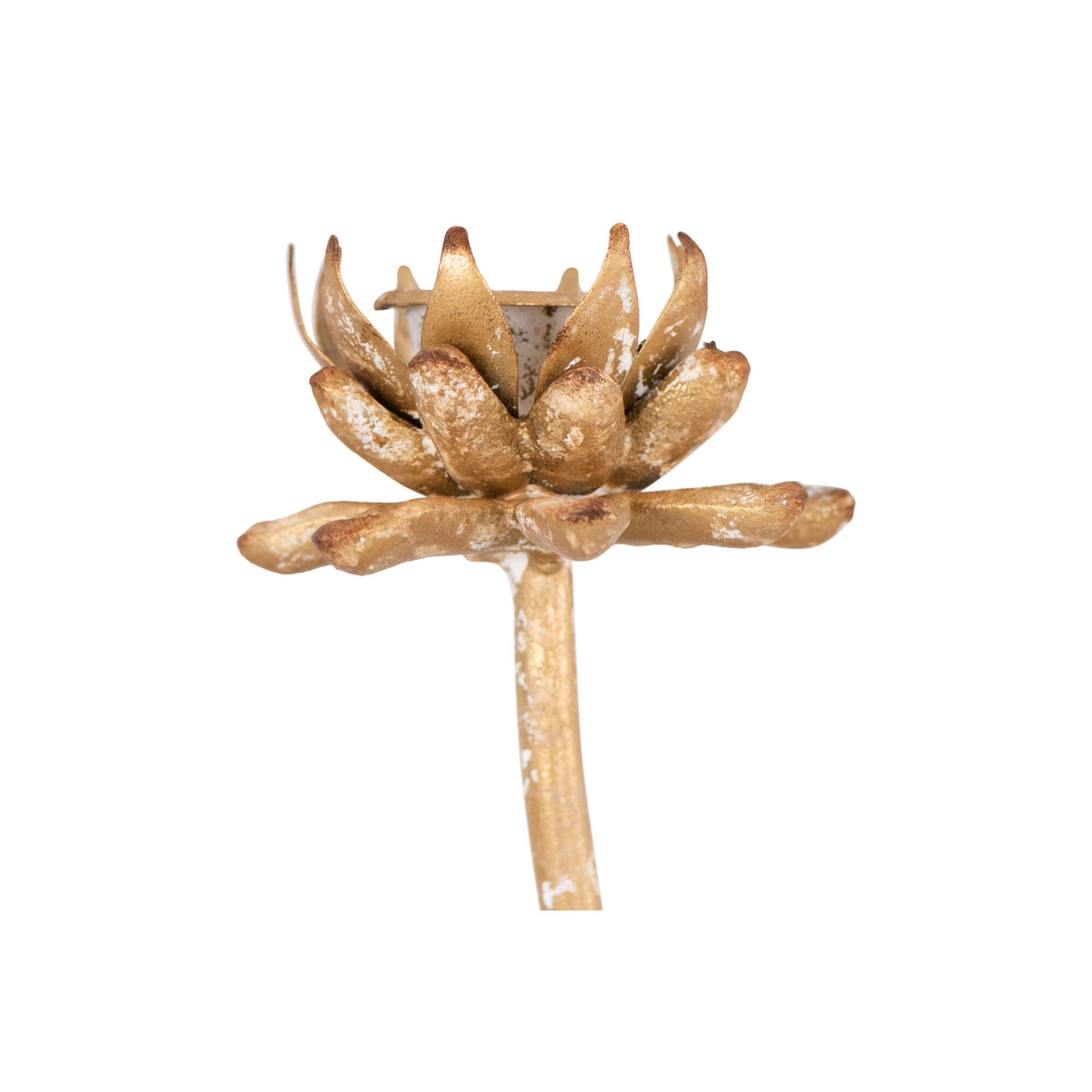 Hello Honey® Gold Metal Flower Shaped Taper Candle Holder Set